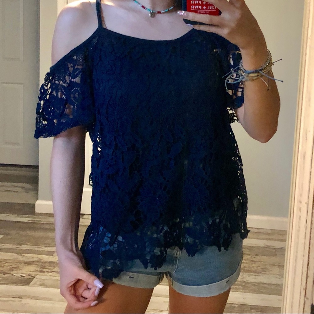 Blue Lace Top